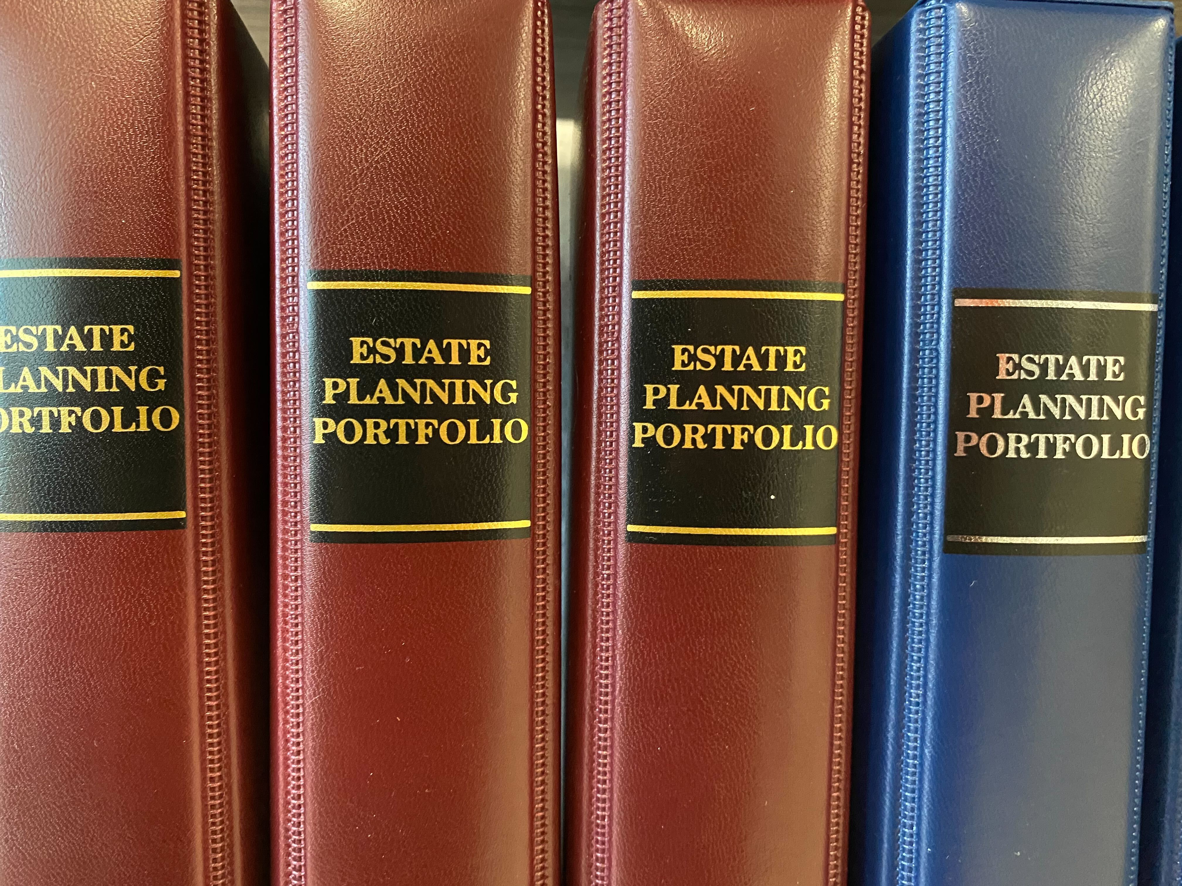 Estate planning binders.